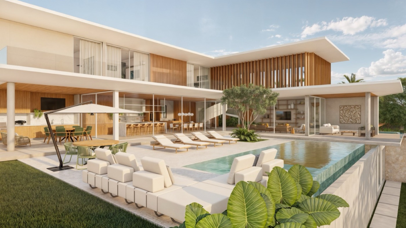 Casa EA, 700 m², Itatiba/SP: Área de piscina