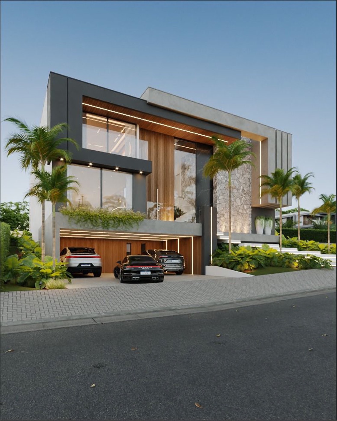 Casa KP, 500 m², Alphaville, Belo Horizonte/MG: Fachada, vista lateral