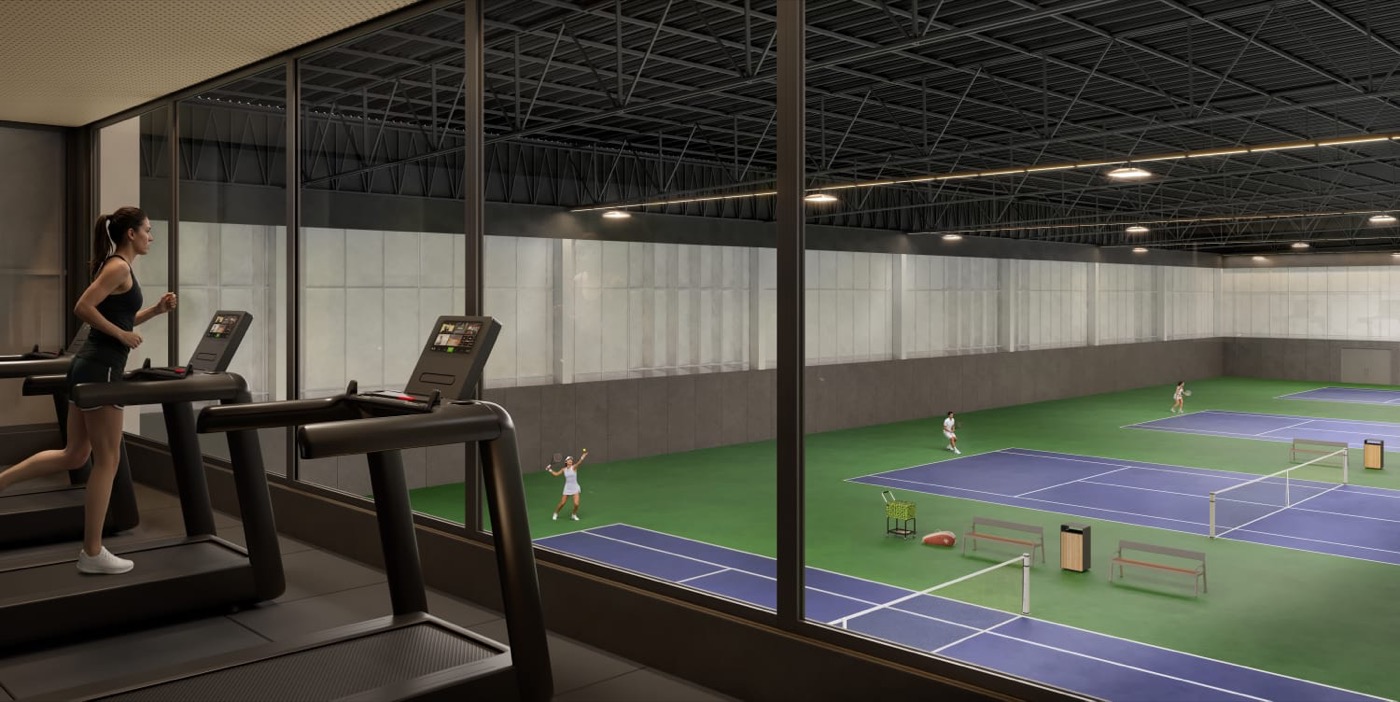 Rafa Nadal Tennis Center, 18.000 m², Porto Belo/SC: Academia com vista para as quadras